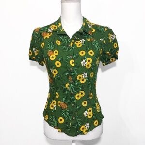 Green Pineapple Shirt Top